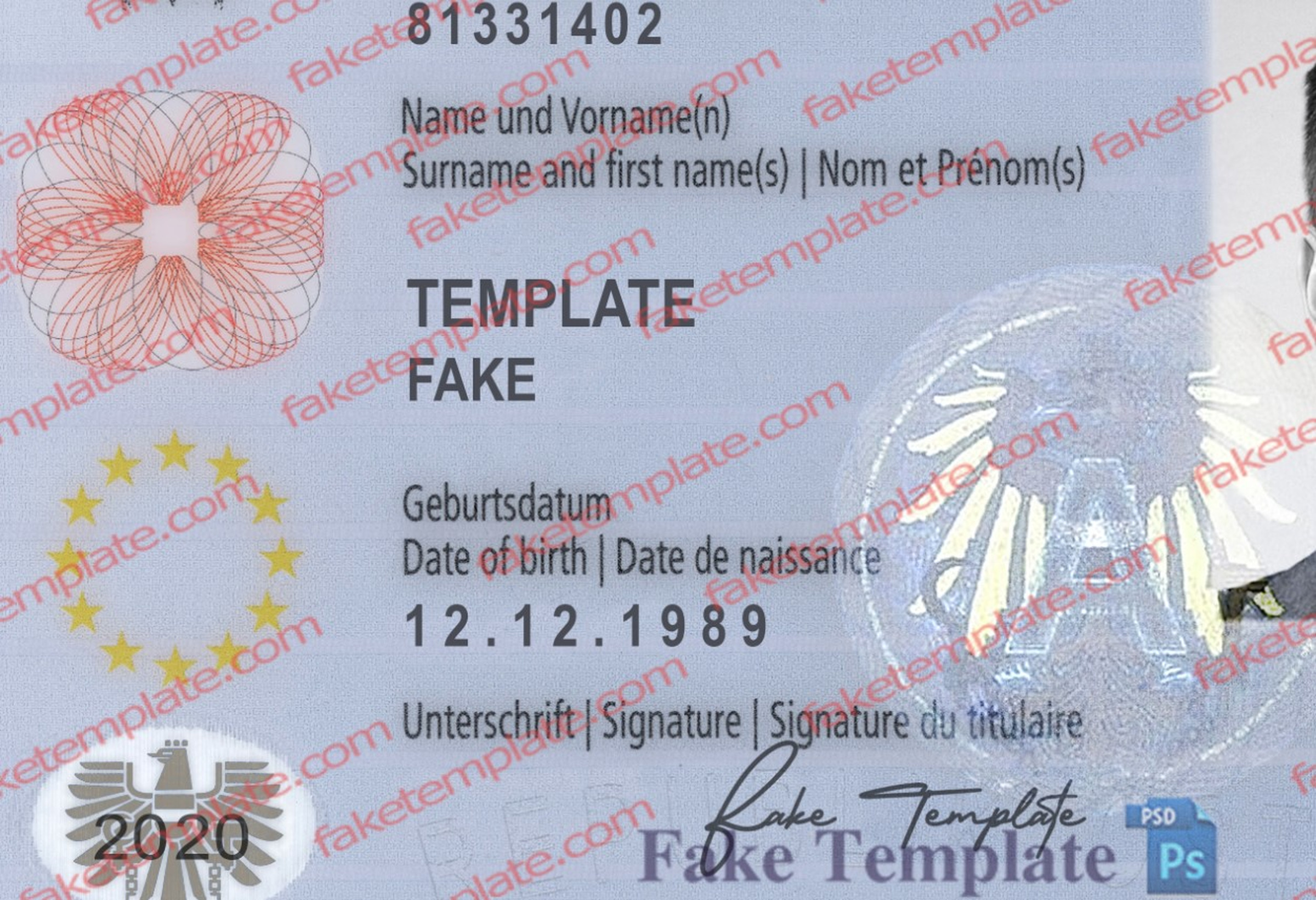 fake austrian identity card