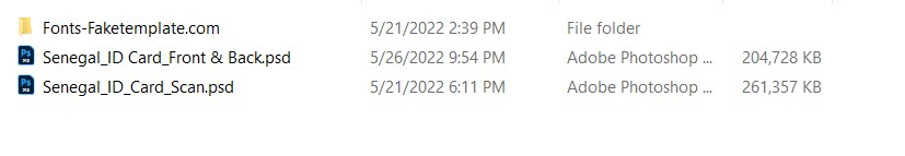 blank senegal id card