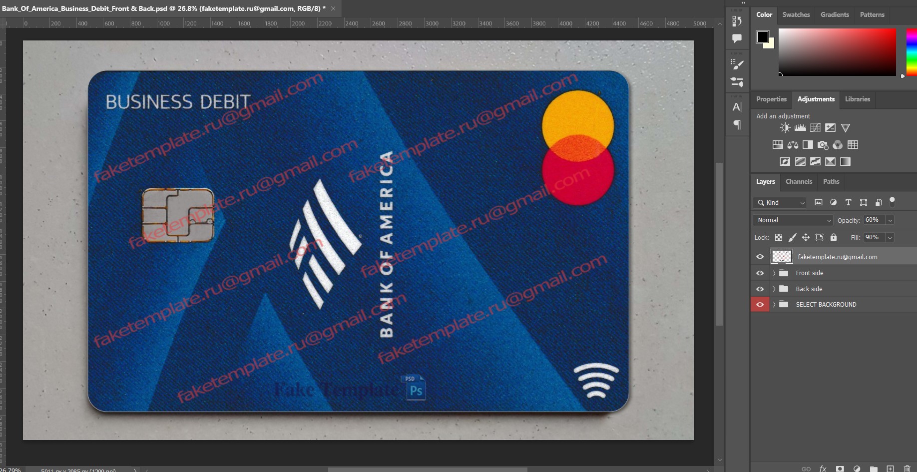 boa business debit template