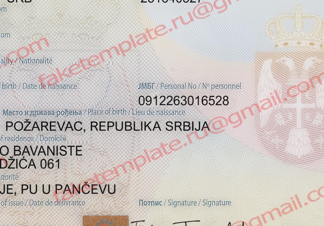 fake serbian passport