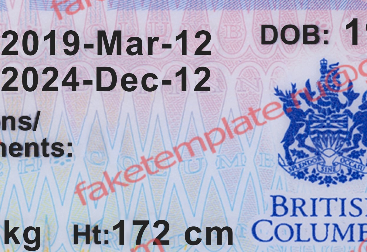 british columbia drivers license psd